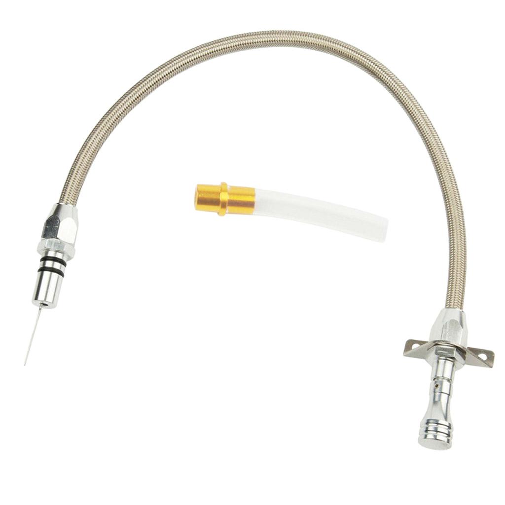 Flexible Transmission Dipstick for Chevy GM TH350 w/ Clear Tube Silver