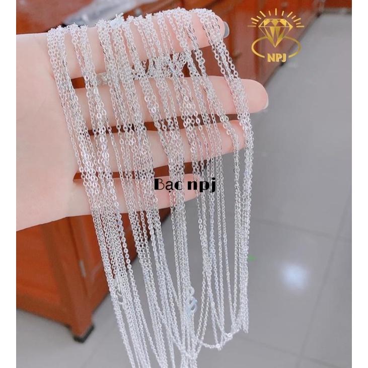 Dây chuyền vuông họng xích nhỏ nhắn, Bạc Ta -Bạc npj