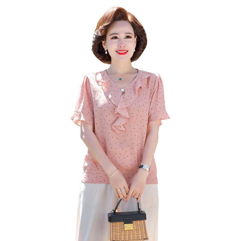 ao trung niên chấm bi cao cấp( thờ trang trung niên lolita xinh) L09-521