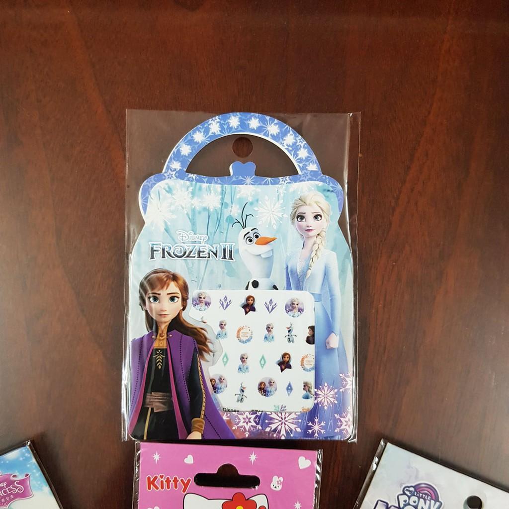 Hình nail elsa tiên cá công chúa kitty bé gái