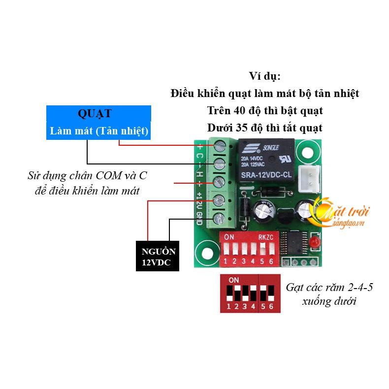 Mạch công tắc cảm biến nhiệt độ 12VDC XH-W1701