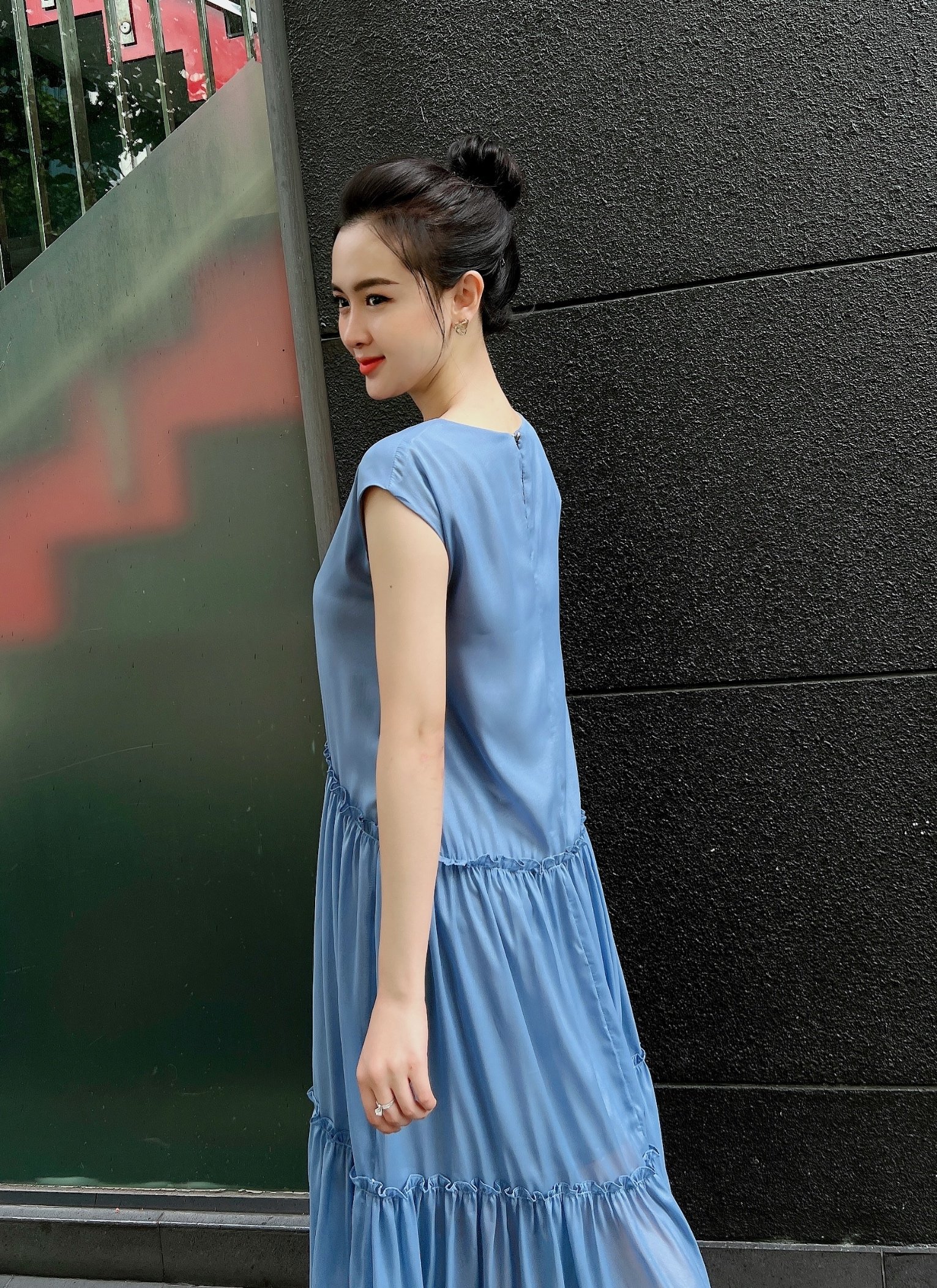 ĐẦM MAXI OVERSIZE NHÚN TẦNG – M030