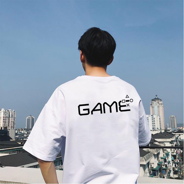RẺ VÔ ĐỊCH Áo thun chữ Game Unisex trắng và đen