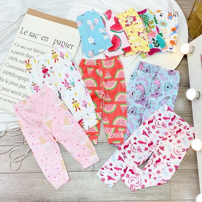 (GIÁ TỐT) Combo 5 quần dài chục bozip xuất dư họa tiết xinh xắn cho bé trai, bé gái từ 8-18kg