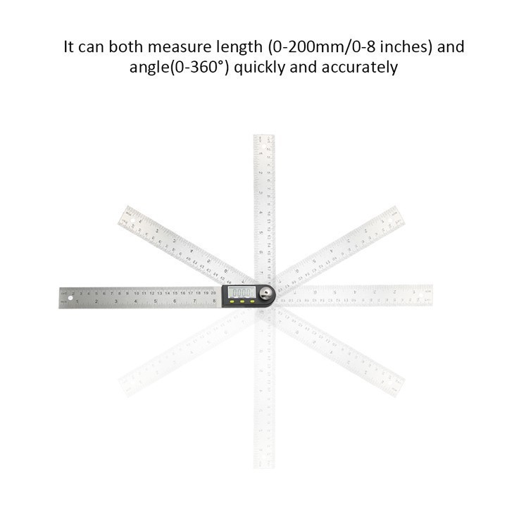 thước đo góc,đo độ điện tử dài 200mm bằng thép không rỉ
