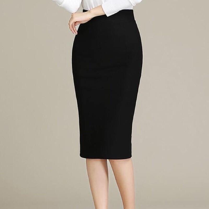 Chân váy bút chì xẻ sau, công sở