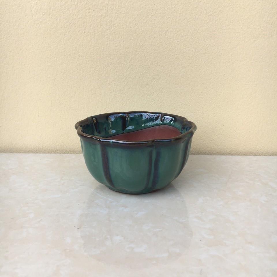 Chậu bonsai áng mây mini men hỏa biến gốm Bát tràng 1 size BM-04