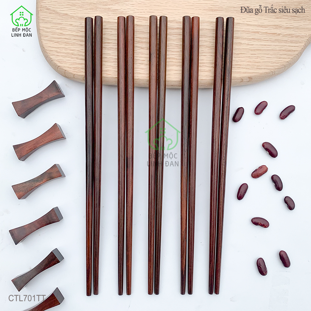 (5 Đôi ) Đũa Gỗ Trắc Việt Nam Tự Nhiên Siêu Sạch An Toàn Cho Sức Khỏe - Đũa Tròn [CTL701TT-5]