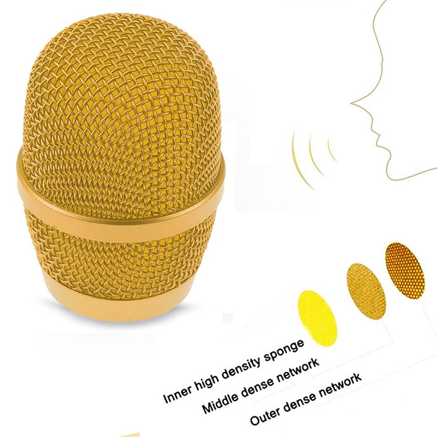 Micro karaoke không dây bluetooth kiêm loa nghe nhạc  3 trong 1 PF72 Gold - Hàng Chính Hãng