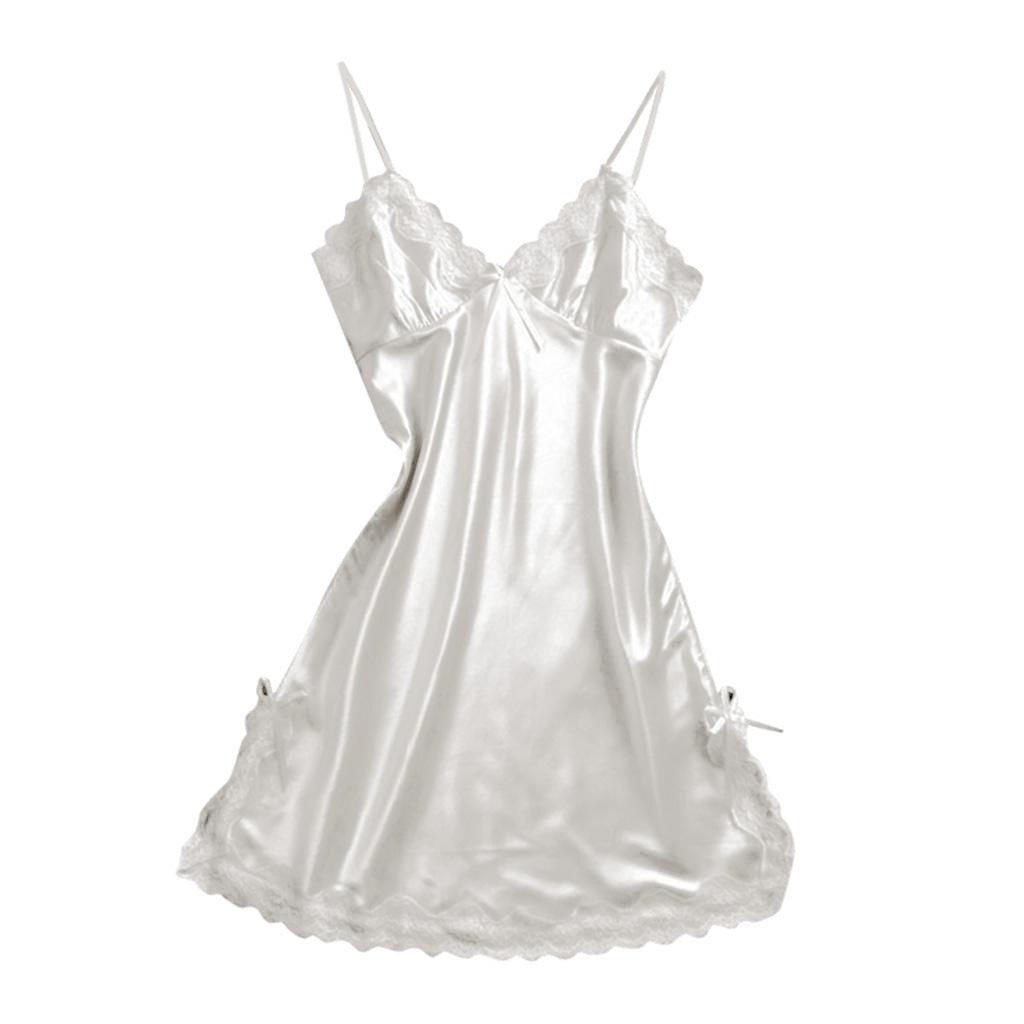 Satin Nightdress For Women Sexy Lingerie Sleeveless Lace Nightdress Woman