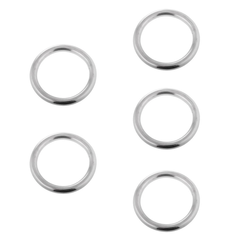 10x Stainless Steel Seamless Welding O Rings Round Metal Loop 30mm+25mm Dia.