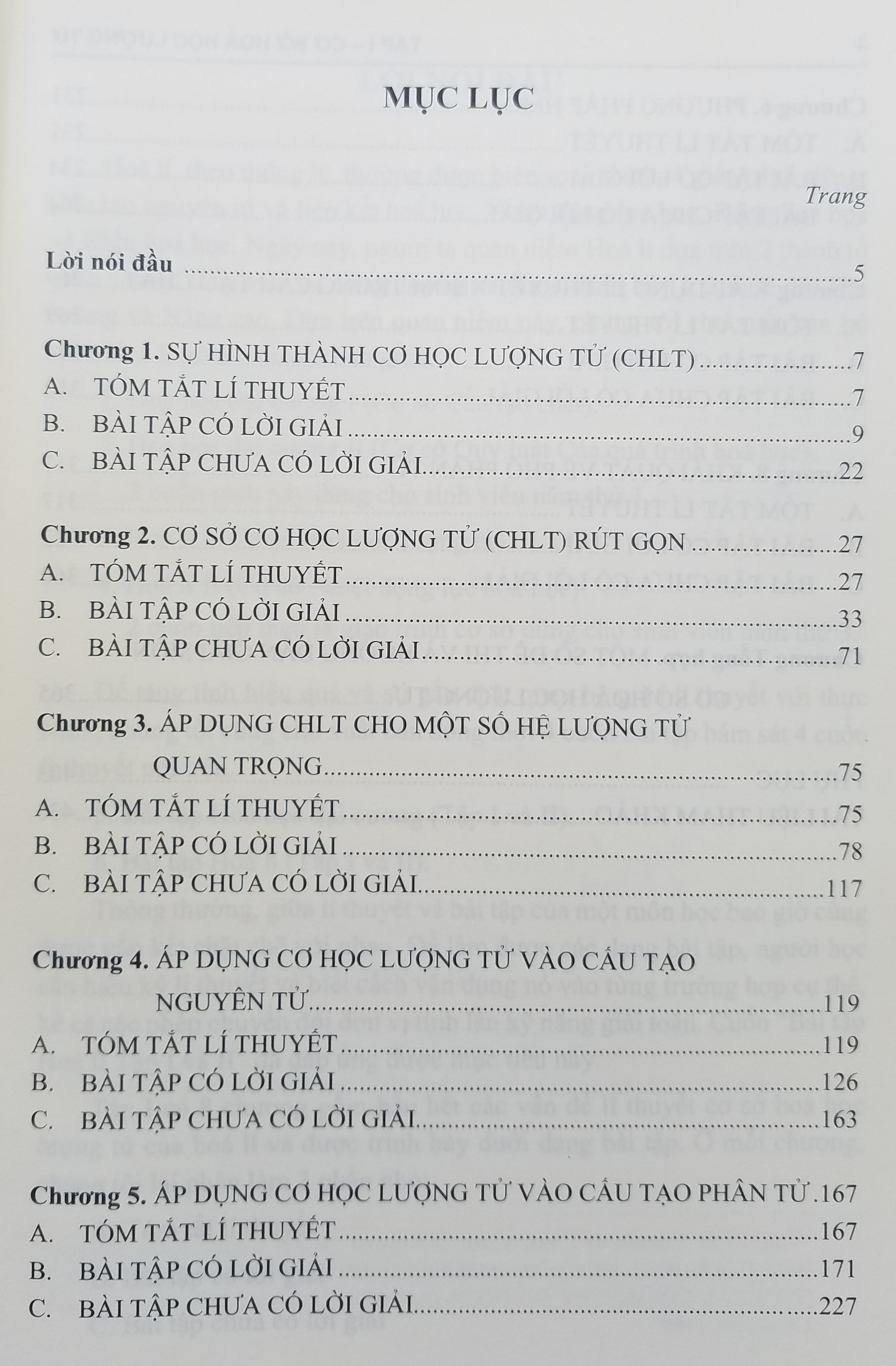 Bài Tập Hóa Lí Tập 1: Cơ Sở Hóa Học Lượng Tử