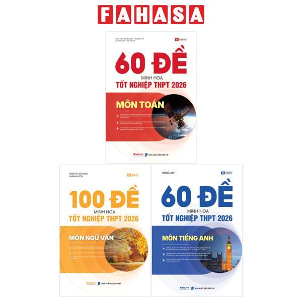 Sách - Combo Sách Đề Minh Họa Tốt Nghiệp THPT 2026 - Khối D - Toán + Ngữ Văn + Tiếng Anh (Bộ 3 Cuốn)