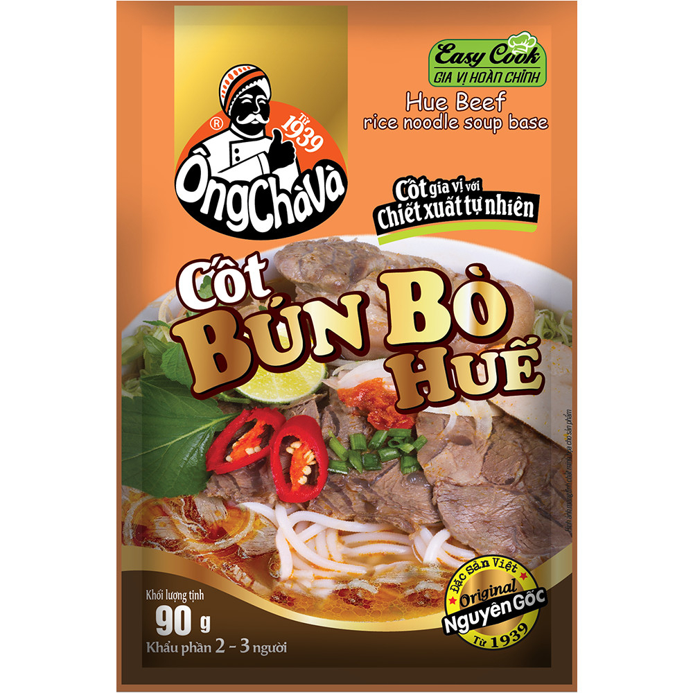 Lốc 15 Gói Cốt Bún Bò Huế Ông Chà Và 90gr (Hue Beef Rice Noodle Soup Base)