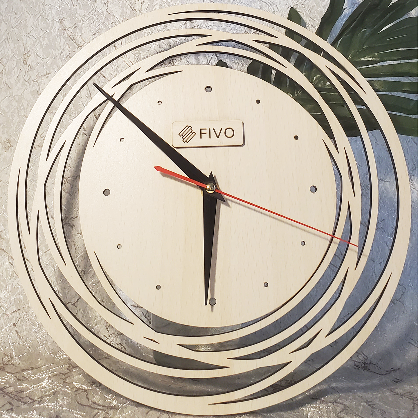 Đồng Hồ Tròn Treo Tường Kim Trôi Decor Trang Trí, Thương Hiệu FIVO Mẫu FW07 Phong Cách Sang Trọng Hiện Đại