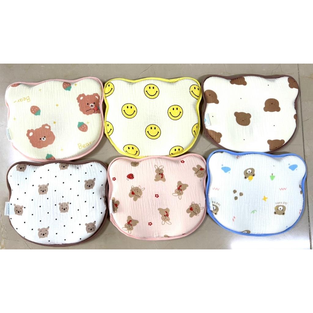 Gối lõm hình gấu cho bé sơ sinh chống bẹp đầu