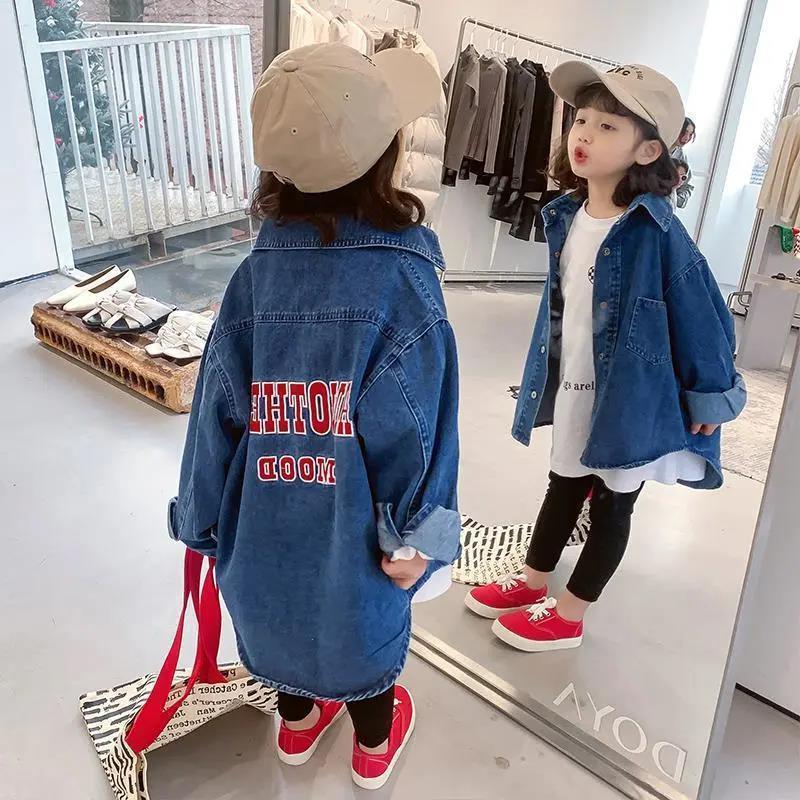 AK72 Size90-130 (9-27kg) Áo khoác jean bé gái Thời trang trẻ em