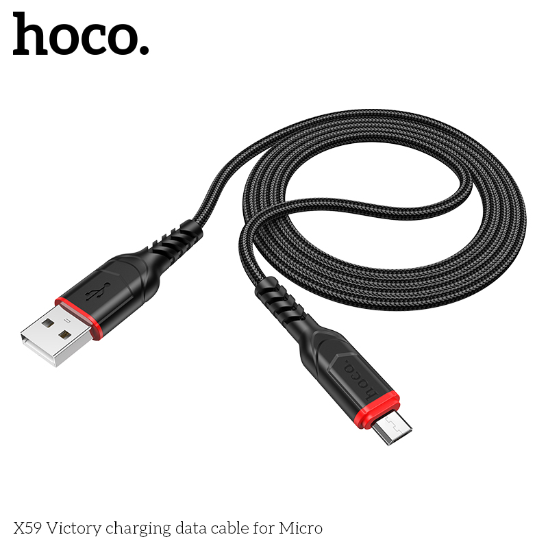 Cáp sạc nhanh 3A Hoco X59 chính hãng Type C/ Miro bảo hành cho điện thoai samsung android - hàng chính hãng