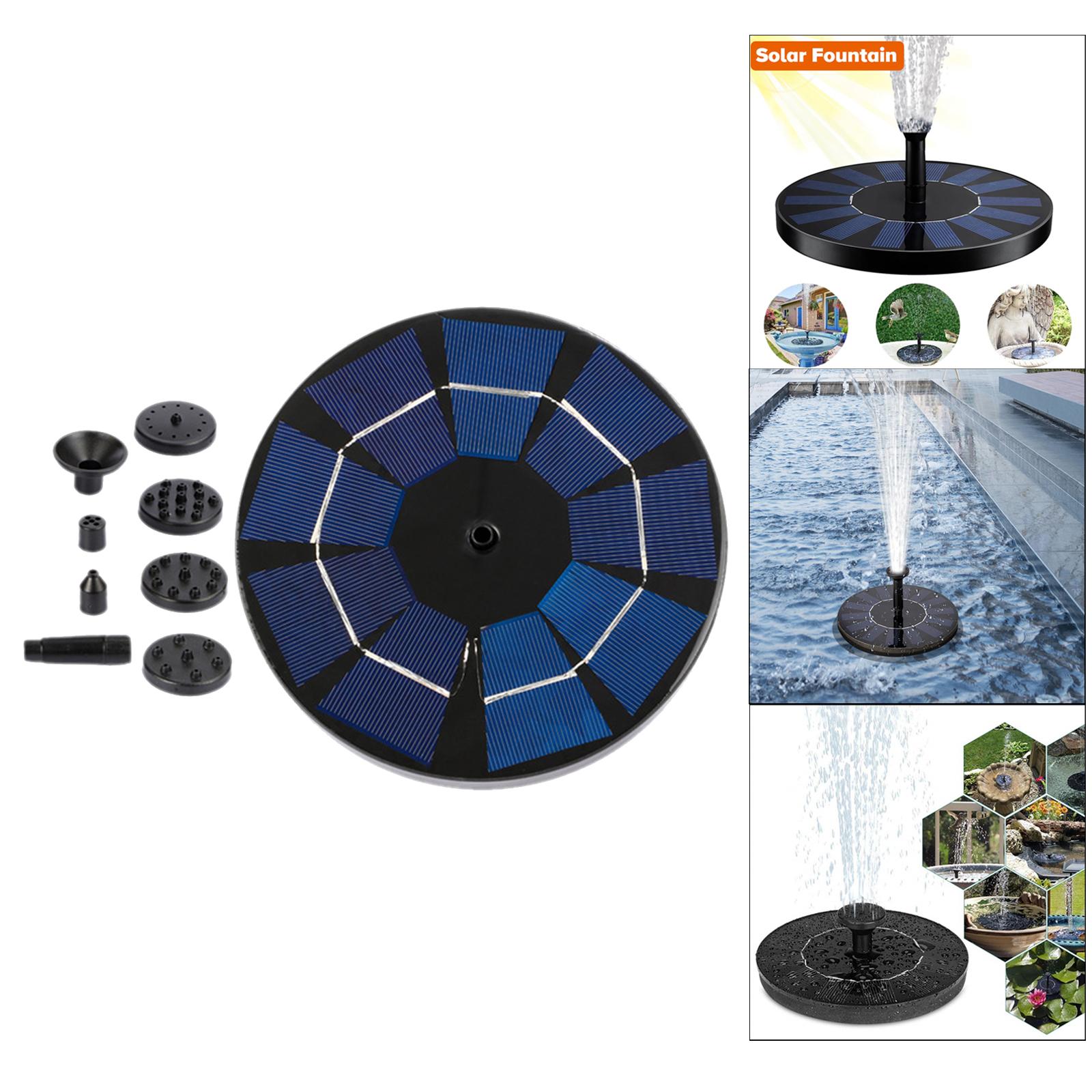 3W Solar Floating Fountain Water Pump with 6 Spray Nozzles, for Bird Bath, Swimming Pool