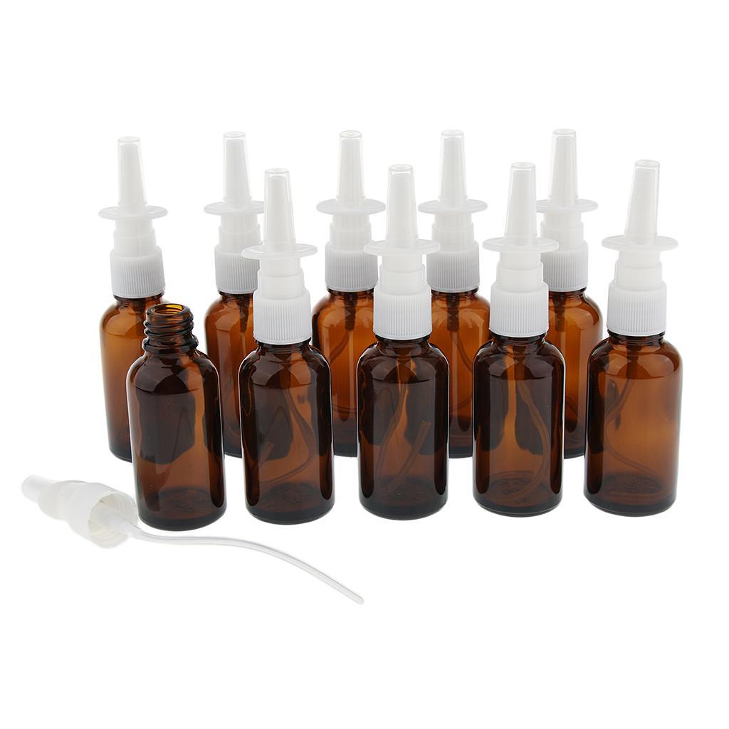 20 Pieces 30ml Empty Nasal Sprayer Glass Bottles, Refillable Nose Moisturizing Washing Spray Bottles for Women Men Kids