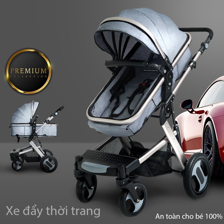 XE ĐẨY TRẺ EM  khung che chắn chắn - Xe đẩy 2 chiều - Thiết kế Sang trọng - Thời trang