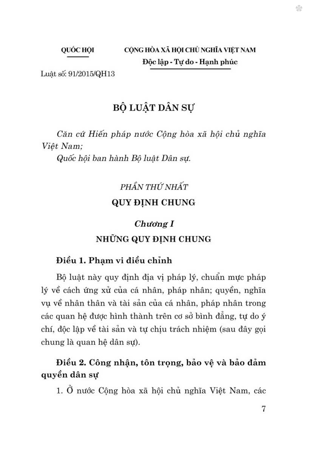 Bộ luật dân sự (hiện hành) - bản in 2024