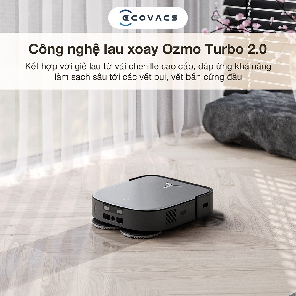 Robot hút bụi lau nhà kèm máy hút bụi cầm tay Ecovacs X2 Combo - Lực hút 8700Pa, Giặt giẻ nước nóng - HÀNG CHÍNH HÃNG