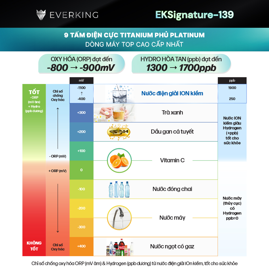 Máy Lọc Nước Điện Giải iON Kiềm EVERKING EKSignature-139 - Hàng Chính Hãng