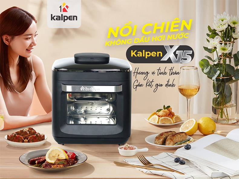 Nồi Chiên Không Dầu Hơi Nước Công Nghệ Mới Kalpen X15, dung tích 15L. Hàng chính hãng
