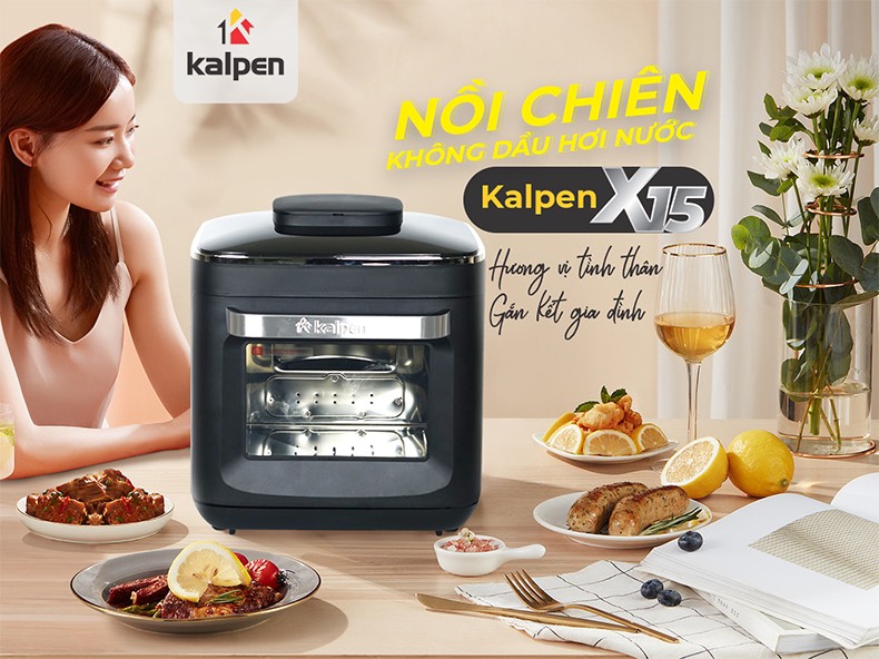 Nồi Chiên Không Dầu Hơi Nước Công Nghệ Mới Kalpen X15, dung tích 15L. Hàng chính hãng