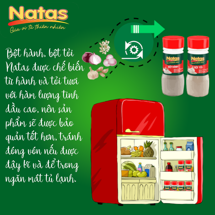 Bột tỏi Natas Hũ 65g-Bột Gia Vị Tiện Lợi