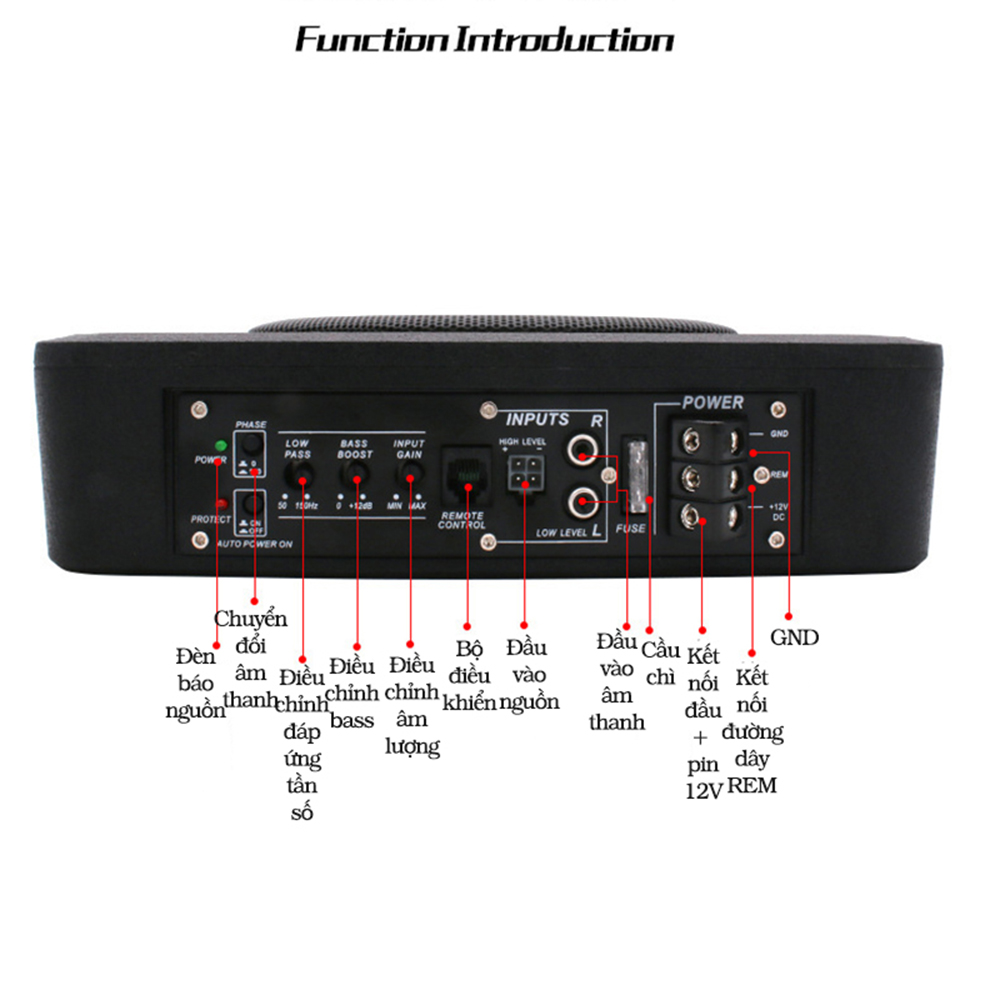 Loa Sub Siêu Trầm 8 Inch 600W 20Hz-500Hz K-8006APR