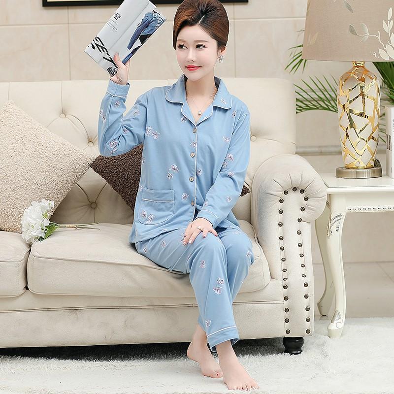 Bộ Đồ Pijama Trung Niên Thun Mềm Đẹp AB32 - Hàng Quảng Châu Cao Cấp