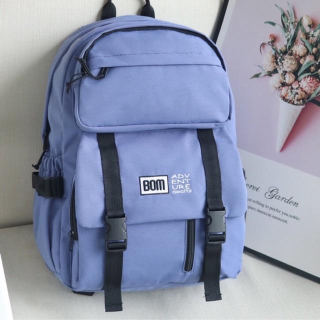 Balo học sinh, sinh viên thời trang unisex với chất dù cao cấp nhẹ bền - BOM