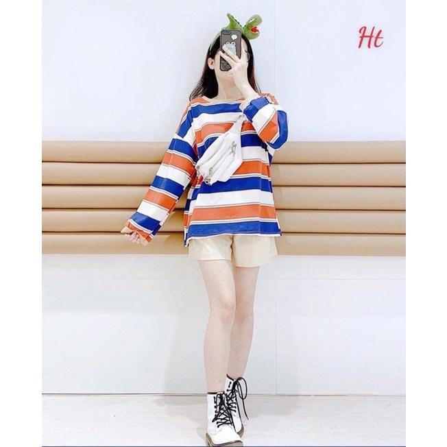 Áo kẻ đỏ bo tay H2A