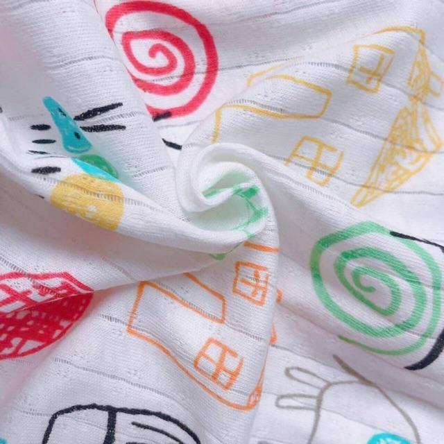 Bộ cotton giấy dài tay cho bé sơ sinh 3-15kg, cúc giữa, hàng loại 1