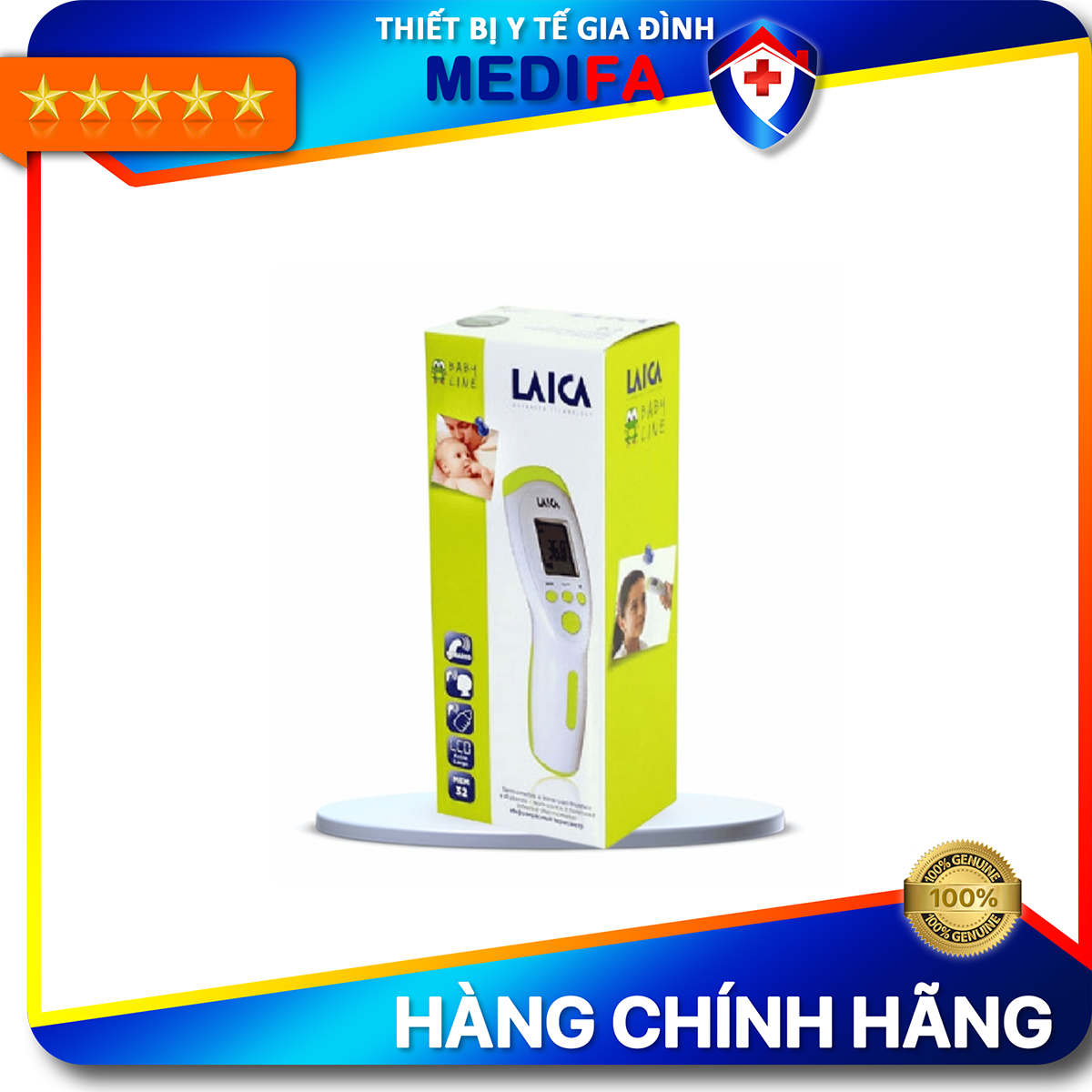Nhiệt kế hồng ngoại Laica JXB182 - Nhiệt kế điện tử đa chức năng đo nhiệt độ cơ thể - phòng - chất lỏng