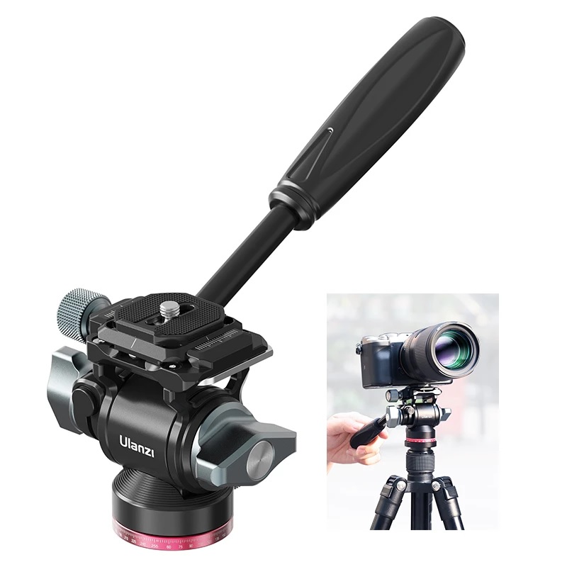 Đầu Xoay Cho Chân Máy Chụp Ảnh Ulanzi U-190 Bằng Hợp Kim Nhôm 1/4 Pan Tilt Tripod Head - Hàng Chính Hãng