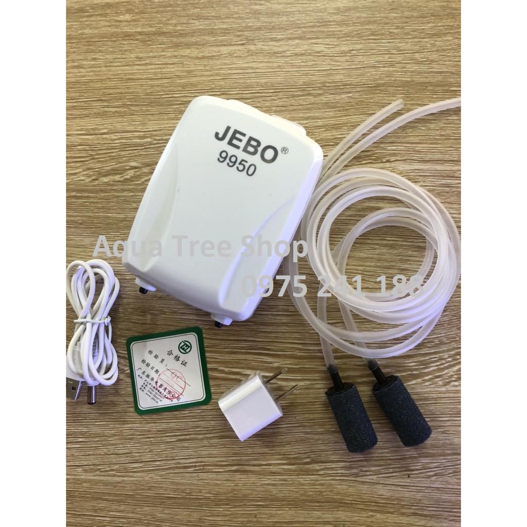 Máy sủi oxy tích điện JEBO 9950 + 2 dây sủi + 2 quả sủi