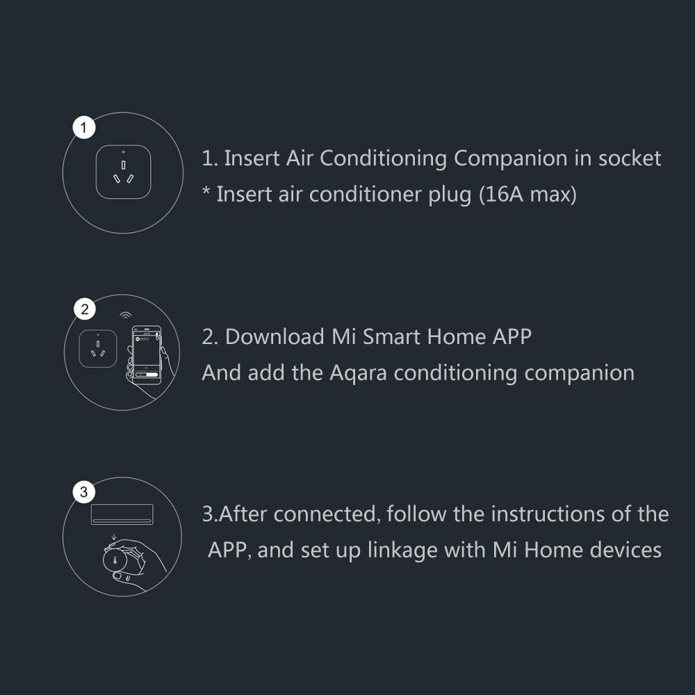 Aqara Air Conditioning Controller Gateway Function App Control with 16A Power Socket Smart Converter Zigbee Wireless APP Control for Smart Home