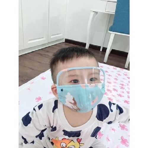 Khẩu trang kính cho bé trai và gái chống bụi, giọt bắn 3 tháng-6 tuổi