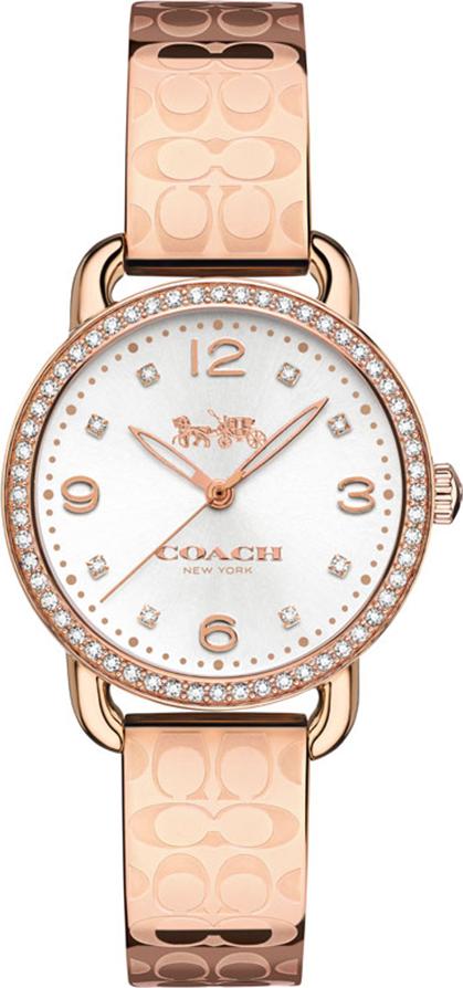 Đồng Hồ Coach 14502767 Nữ Đính Swarovski Dây PVD Vàng Hồng 28mm