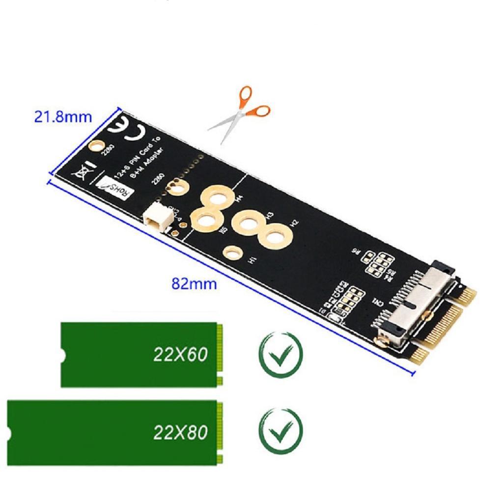 12+6 Pin Wireless Card Module to M.2 NGFF Key B+M Adapter for Mac BCM94360CD