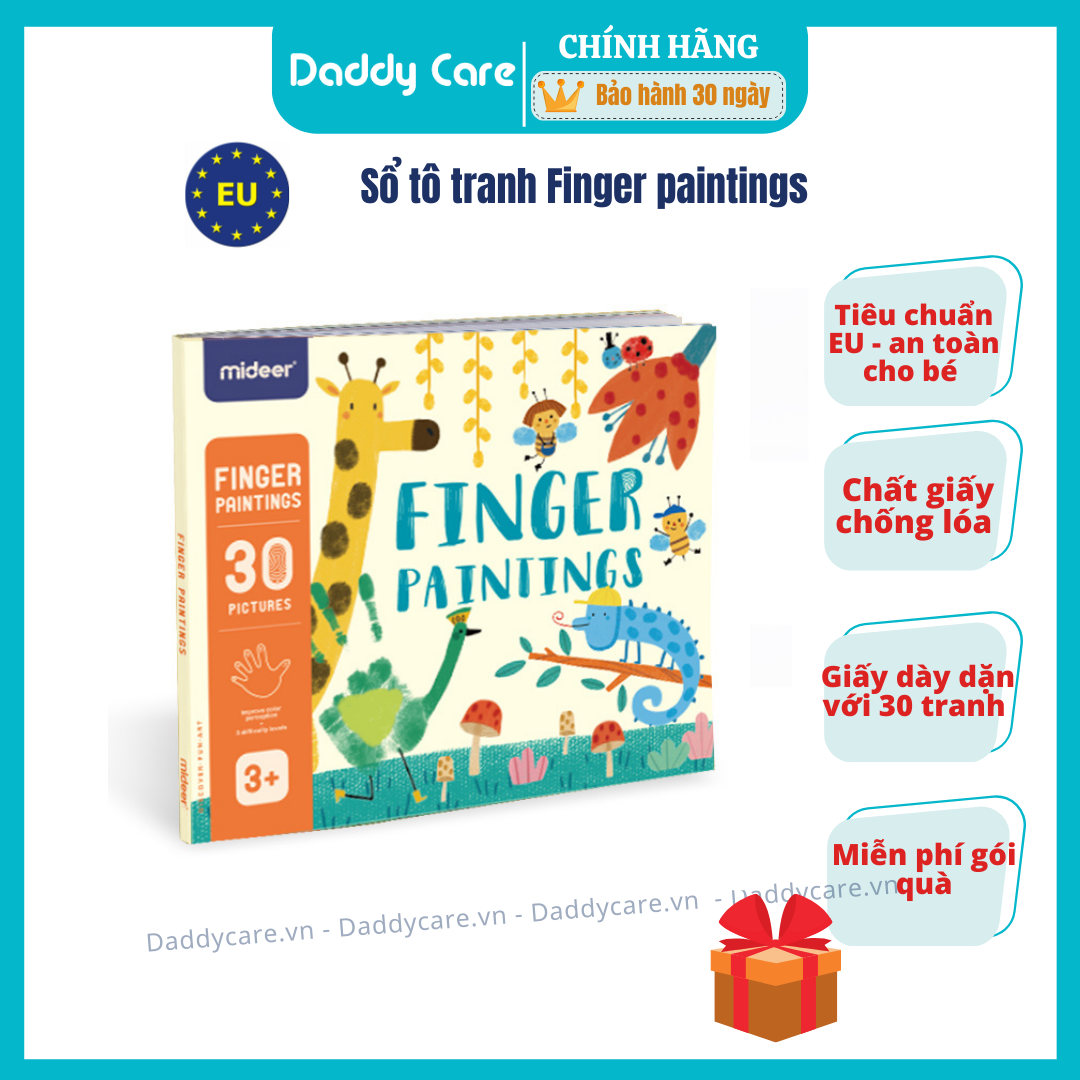 Tập Giấy Tô Màu Cho Bé Mideer Finger Paint Art Book, Đồ Chơi Sáng Tạo Cho Trẻ Em