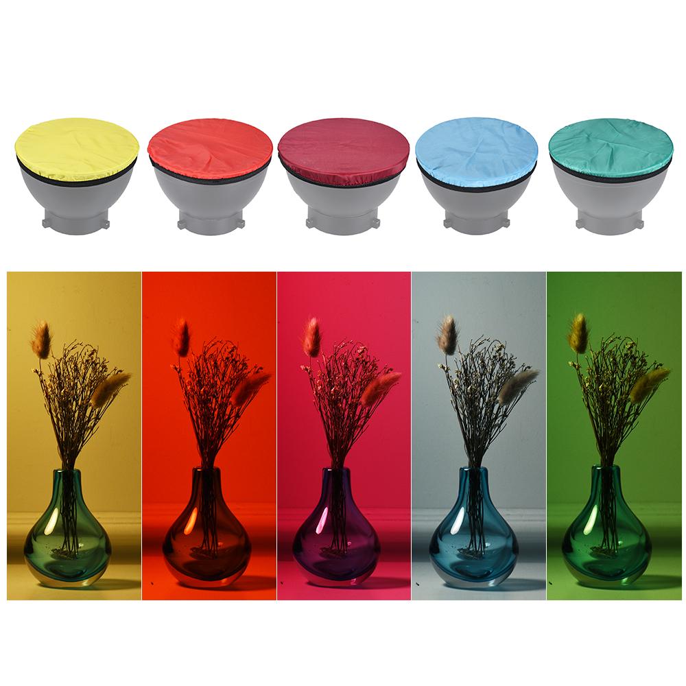 Bộ vải khuếch tán ánh sáng mềm cho nhiếp ảnh 7 "180mm Tiêu chuẩn phản xạ ánh sáng nhấp nháy 5 màu / bộ