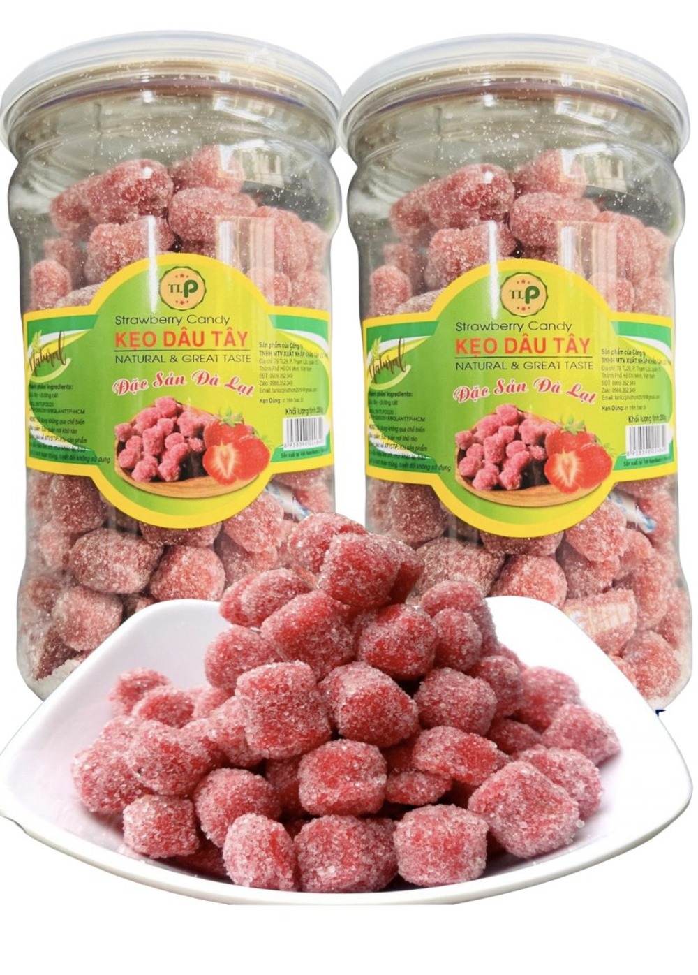 KẸO DÂU TÂY TÂN LỘC PHÁT COMBO 1KG - MỖI HŨ 500G