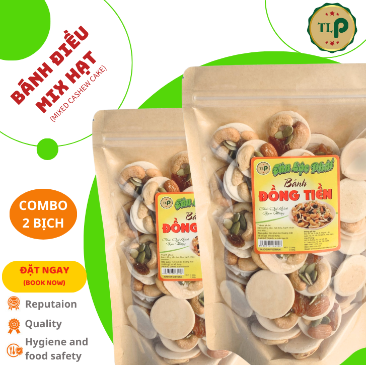 BÁNH ĐIỀU MIX HẠT DINH DƯỠNG TÂN LỘC PHÁT COMBO 1KG - MỖI BỊCH 500G