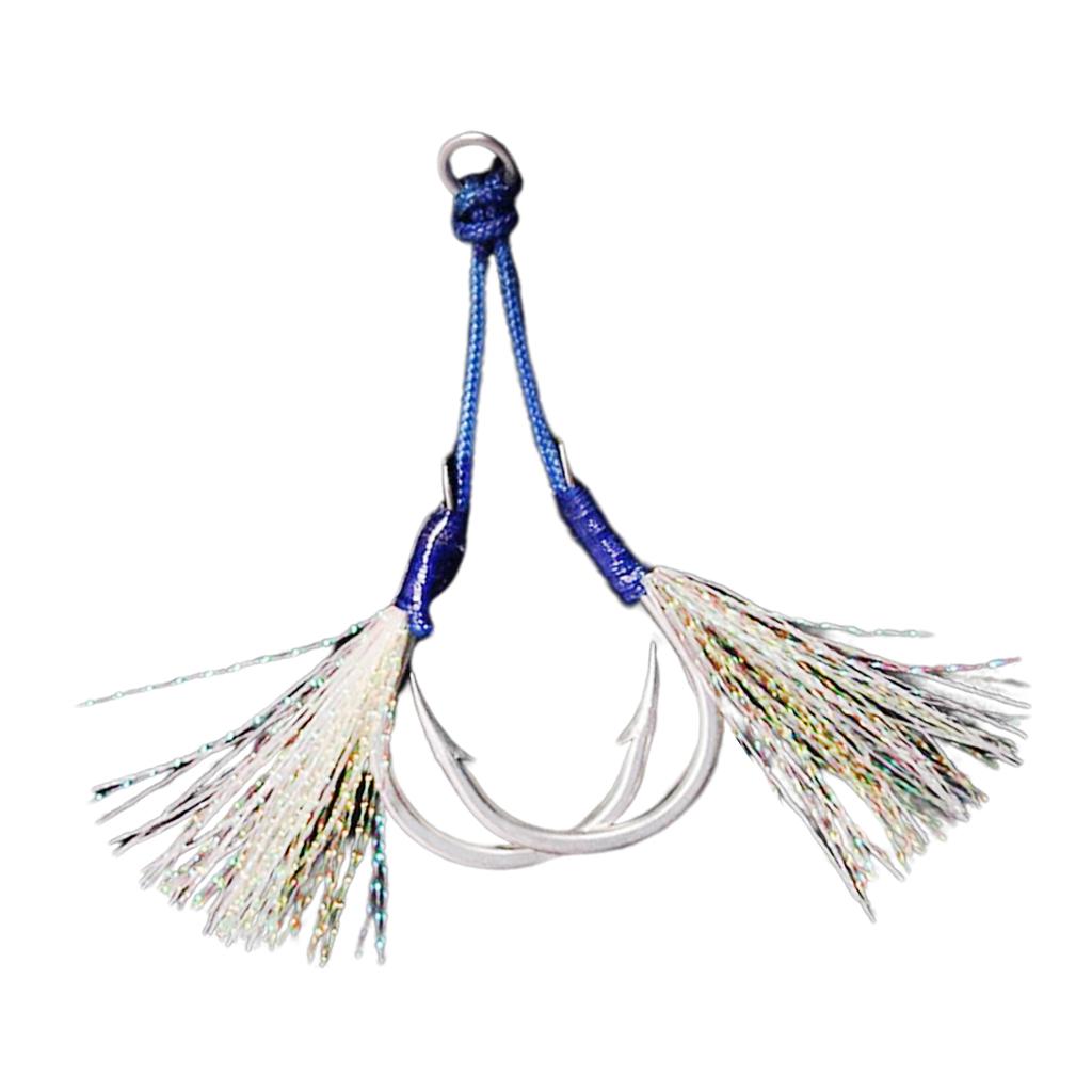 2xJig Hooks Fishing Hooks Barbed Hooks Assist Hooks in Solid 6