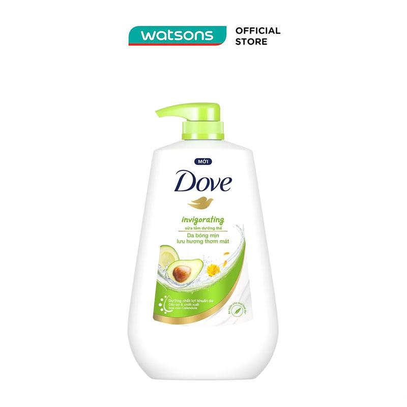 Sữa Tắm Dove Dưỡng Thể Invigorating Lưu Hương Thơm Mát Chiết Xuất Bơ &amp; Hoa Cúc 900g