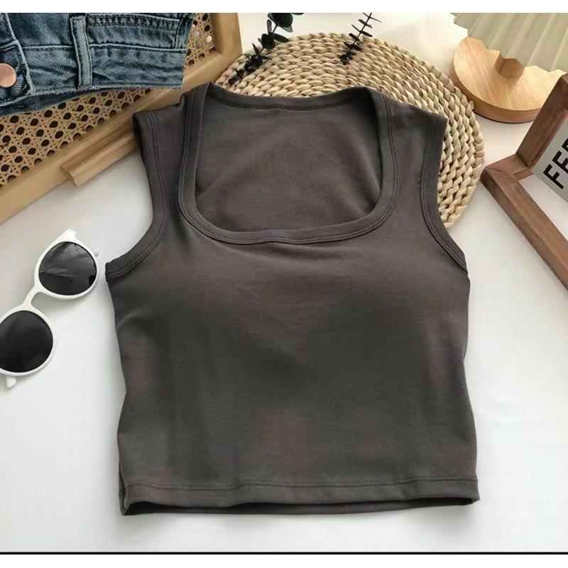 Áo Bra nữ sát nách cổ vuông dáng croptop chất thun Mềm Dáng Lửng Sẵn Đệm Ngực hàng chuẩn loại 1